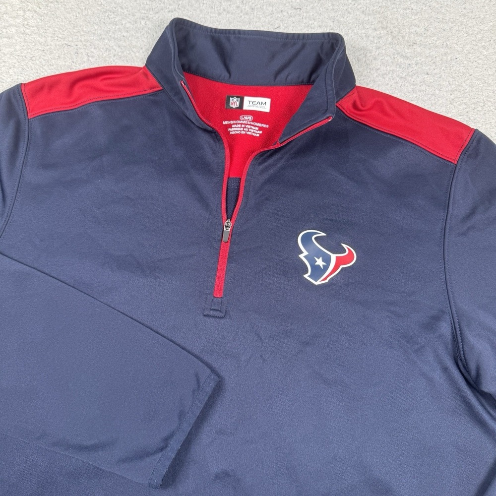 Houston Texans 1/4 Zip Pullover Mens L NFL Team Apparel Fleece Lined Golf Casual